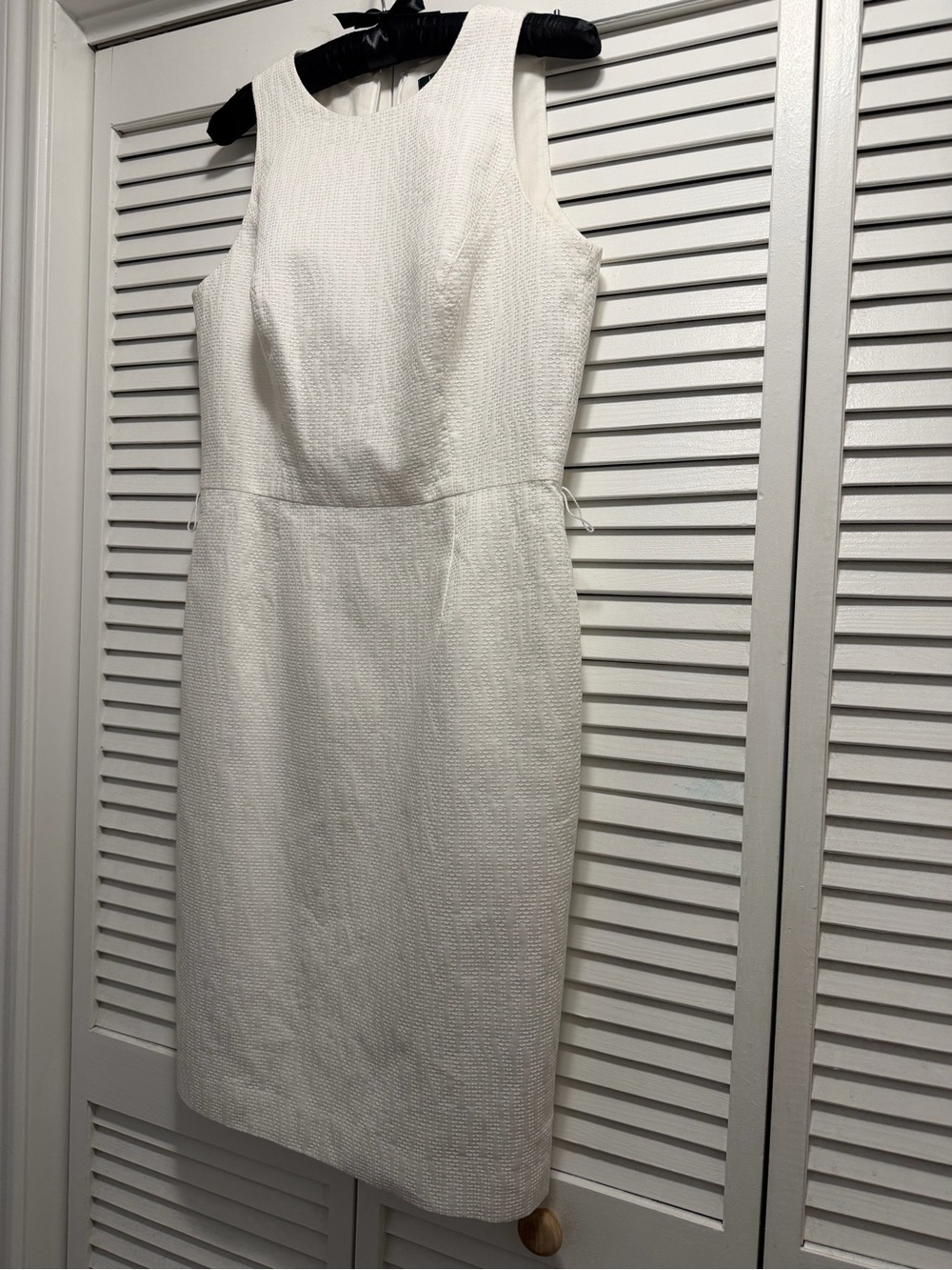Lauren Ralph Lauren Cream Textured Sheath Midi Dress - Picture 3 of 14